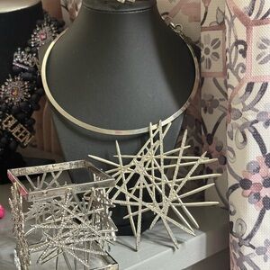 Sassy Jones Silver origami necklace